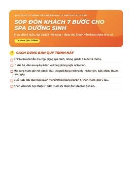 Trang bìa: SOP đón khách 7 bước cho spa dưỡng sinh