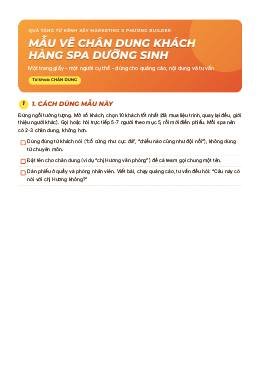 Trang bìa: Mẫu vẽ chân dung khách hàng spa dưỡng sinh