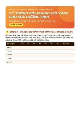 Trang bìa: 5 ý tưởng gói khung giờ vắng cho spa dưỡng sinh