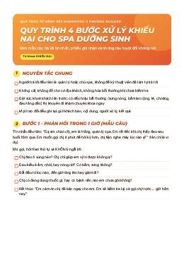 Trang bìa: Quy trình 4 bước xử lý khiếu nại cho spa dưỡng sinh