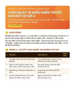 Trang bìa: Checklist 10 điều kiện trước khi mở cơ sở 2