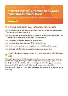 Trang bìa: Checklist tối ưu Google Maps cho spa dưỡng sinh